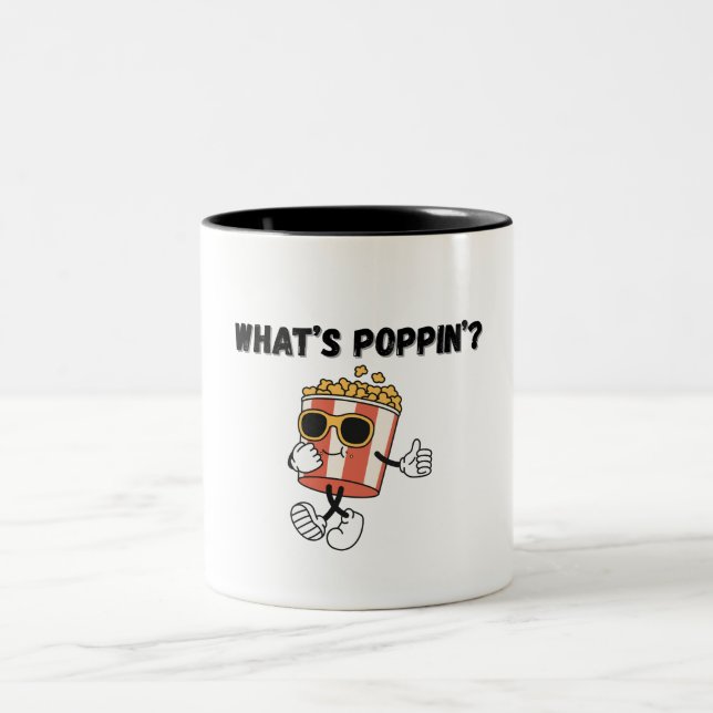 Caneca De Café Em Dois Tons O que é Poppin’ Popcorn (Centro)