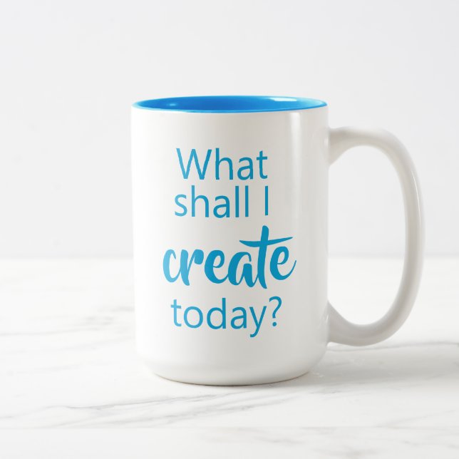 Caneca De Café Em Dois Tons O que eu devo Criar hoje? Coffee Mug (Direita)