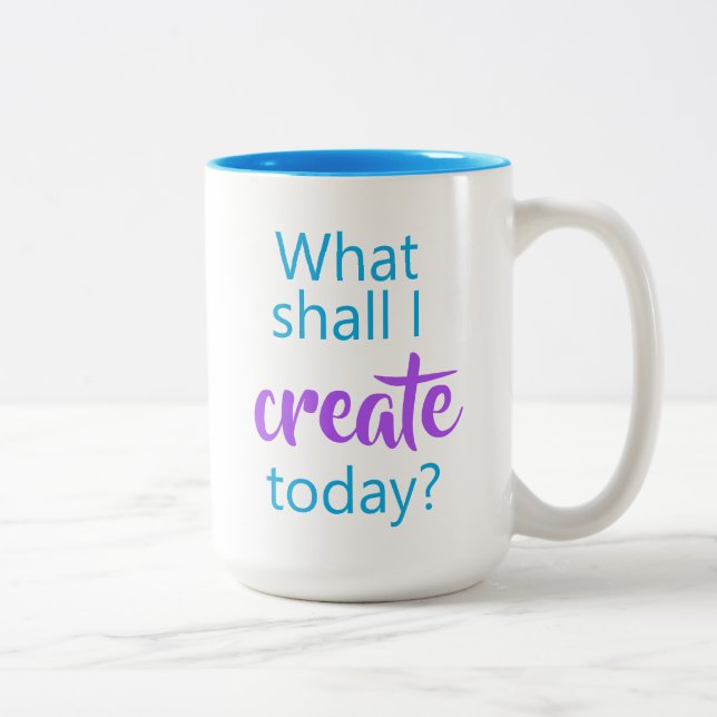 Caneca De Café Em Dois Tons O que eu devo Criar hoje? Coffee Mug (Direita)
