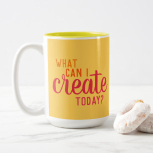Caneca De Café Em Dois Tons "O que posso Criar hoje?" Artista Mug