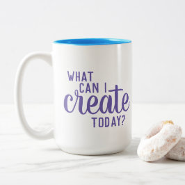 Caneca De Café Em Dois Tons "O que posso Criar hoje?" Artista Mug