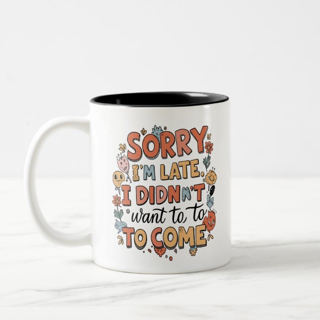 Caneca De Café Em Dois Tons O rabisco "Ligeiramente Desfiante" - Atitude diári (Esquerda)