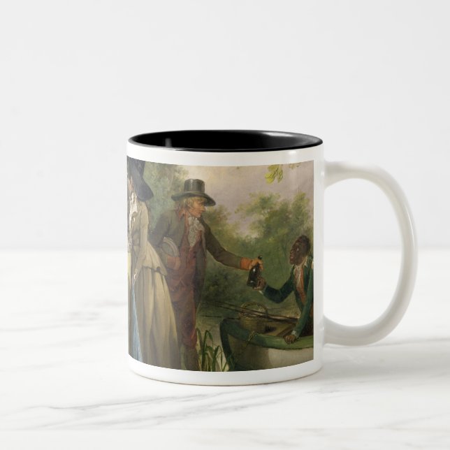 Caneca De Café Em Dois Tons O Repast do pescador (óleo em canvas) (Direita)