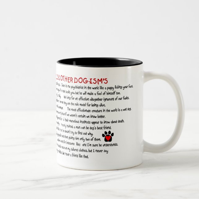 Caneca De Café Em Dois Tons O riso do cão com suas caudas (Direita)