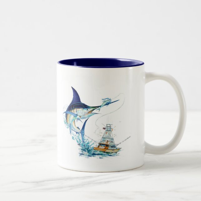 Caneca De Café Em Dois Tons O Sailfish toma a isca (Direita)