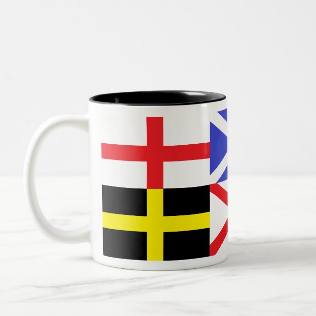 Caneca De Café Em Dois Tons O santo padroeiro das ilhas britânicas cruza a (Esquerda)