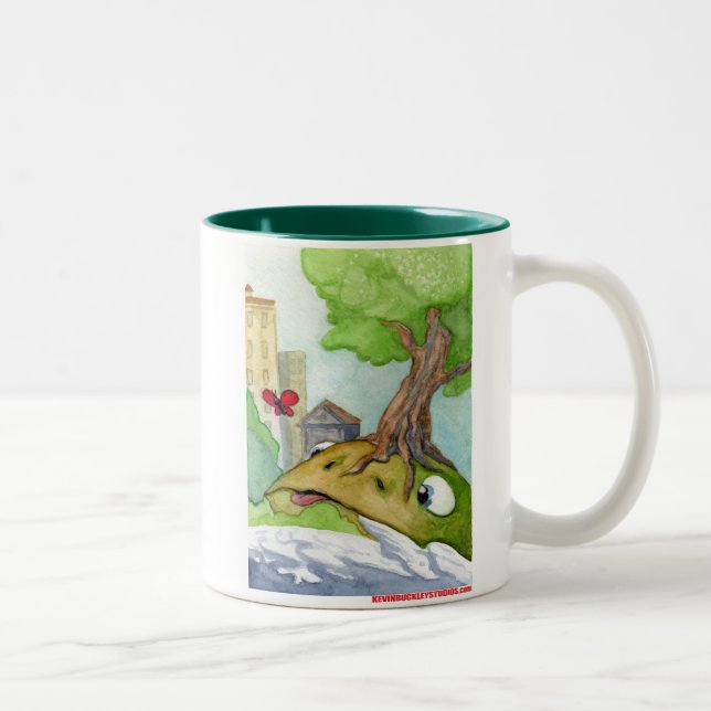 Caneca De Café Em Dois Tons O sapo do monte e a borboleta (Direita)