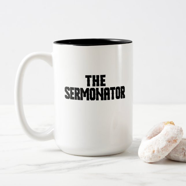 Caneca De Café Em Dois Tons O Sermonator Mug (Com Donut)