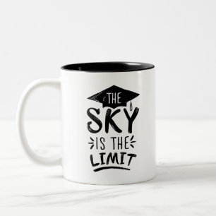 Caneca De Café Em Dois Tons O Sky é o Limite de Legendas de Graduação