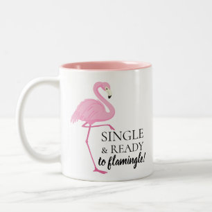 Caneca De Café Em Dois Tons O solteiro e apronta-se ao flamingo cor-de-rosa de