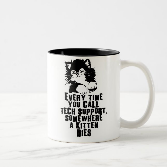 Caneca De Café Em Dois Tons O suporte técnico $17,95 dois tonificou a caneca (Direita)