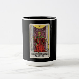 Caneca De Café Em Dois Tons O Tarot da Justiça