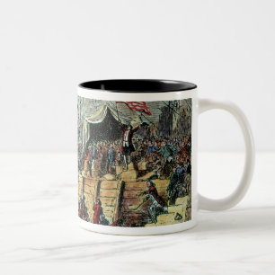 Caneca De Café Em Dois Tons O tea party de Boston, o 16 de dezembro de 1773