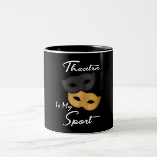 Caneca De Café Em Dois Tons O Teatro É Meu Esporte  Presente de Lover de Teat