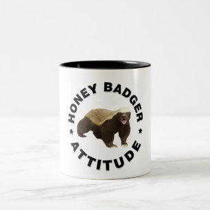 Caneca De Café Em Dois Tons O texugo do mel tem atitude