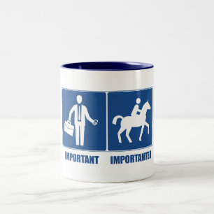 Caneca De Café Em Dois Tons O Trabalho É Importante, O Cavaleiro É Important