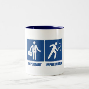 Caneca De Café Em Dois Tons O Trabalho É Importante, O Tênis É Importante