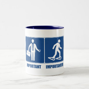 Caneca De Café Em Dois Tons O Trabalho É Importante Para A Neve