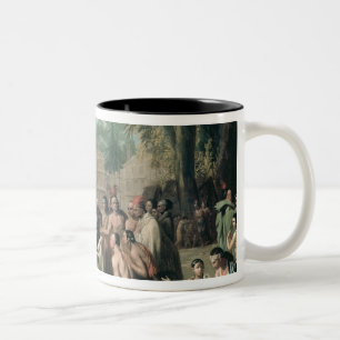 Caneca De Café Em Dois Tons O Tratado de William Penn com os indianos dentro