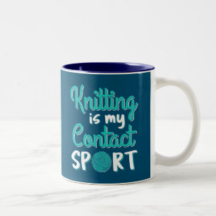 Caneca De Café Em Dois Tons O tricô É O Meu Esporte De Contato