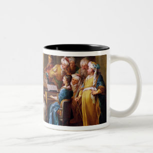 Caneca De Café Em Dois Tons O turco grande que dá um concerto para sua senhor