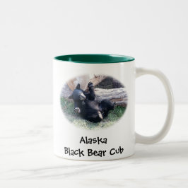 Caneca De Café Em Dois Tons O urso preto Cub de Alaska agride
