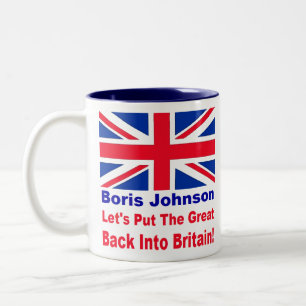 Caneca De Café Em Dois Tons O Vamos Borris Johnson colocou o Excelente de volt
