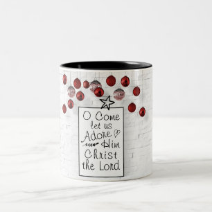 Caneca De Café Em Dois Tons O vem deixou-nos Adore o cristo o senhor, Natal