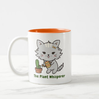 Caneca De Café Em Dois Tons O Whisperer de Planta Persa Gatos e Copas