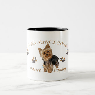 Caneca De Café Em Dois Tons O yorkshire terrier precisa de treinar