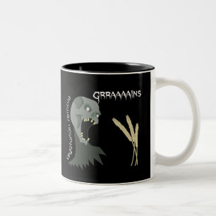 Caneca De Café Em Dois Tons O zombi do vegetariano quer Graaaains!