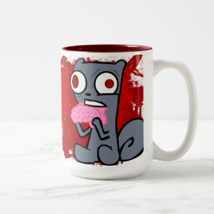 Caneca De Café Em Dois Tons O zombi Squirrels a caneca!