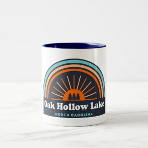 Caneca De Café Em Dois Tons Oak Hollow Lake North Carolina Rainbow