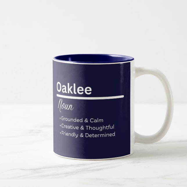 Caneca De Café Em Dois Tons Oaklee Personalized Name Coffee Mug (Direita)