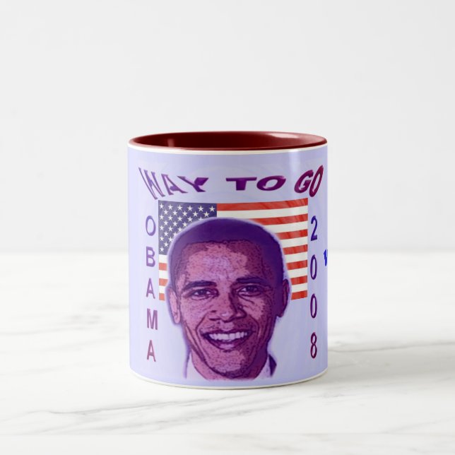CANECA DE CAFÉ EM DOIS TONS OBAMA 2008 (Centro)