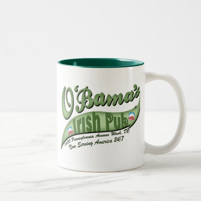 Caneca De Café Em Dois Tons O'bama's Irish Pub (Direita)