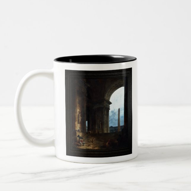 Caneca De Café Em Dois Tons Obelisk por Hubert Robert (Esquerda)
