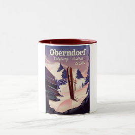 Caneca De Café Em Dois Tons Oberndorf,Salzburg,Áustria, cartaz de esqui