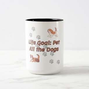 Caneca De Café Em Dois Tons Objetivo da Vida: Pet All Dogs Mug - Engraçado Cac