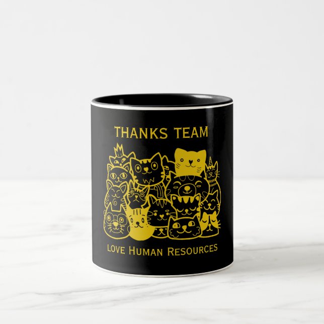 Caneca De Café Em Dois Tons Obrigado à Equipe Corporativa (Centro)