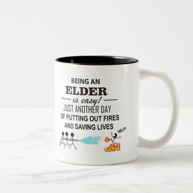 Caneca De Café Em Dois Tons Obrigado Anciãos (Direita)