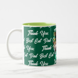 Caneca De Café Em Dois Tons Obrigado Melhor Pai de Gato Chapéu de Leprechaun F