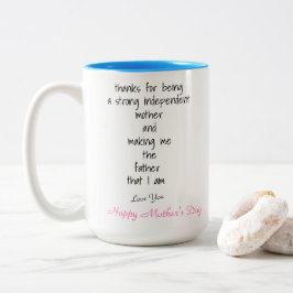 Caneca De Café Em Dois Tons Obrigado Mensagem De Mãe De Dia de as mães Indepen