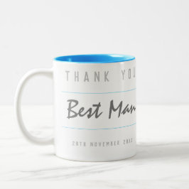 Caneca De Café Em Dois Tons Obrigado, Padrinho de Casamento