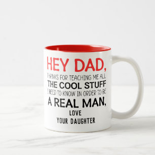 Caneca De Café Em Dois Tons Obrigado Pai, Obrigados por me ensinar a ser um ho