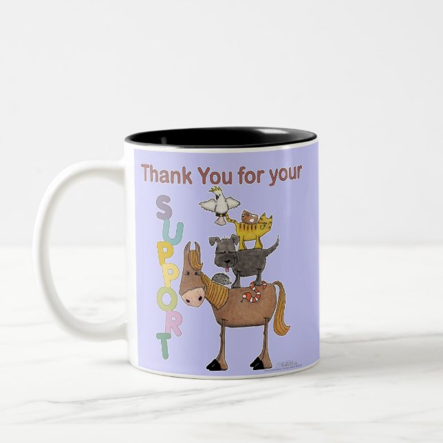 Caneca De Café Em Dois Tons Obrigado pelo seu apoio (Esquerda)