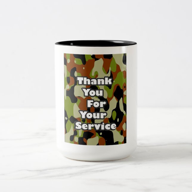 Caneca De Café Em Dois Tons Obrigado pelo seu serviço (Centro)