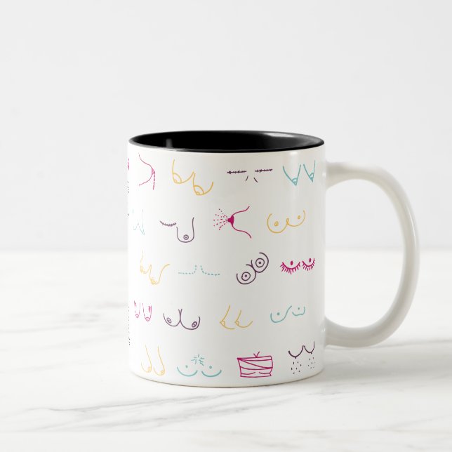 Caneca De Café Em Dois Tons Obrigado pelos Mammaries - Rainbow (Direita)
