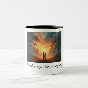 Caneca De Café Em Dois Tons Obrigado por estar na minha vida