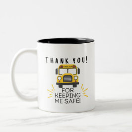 Caneca De Café Em Dois Tons Obrigado por me manter seguro motorista de ônibus 